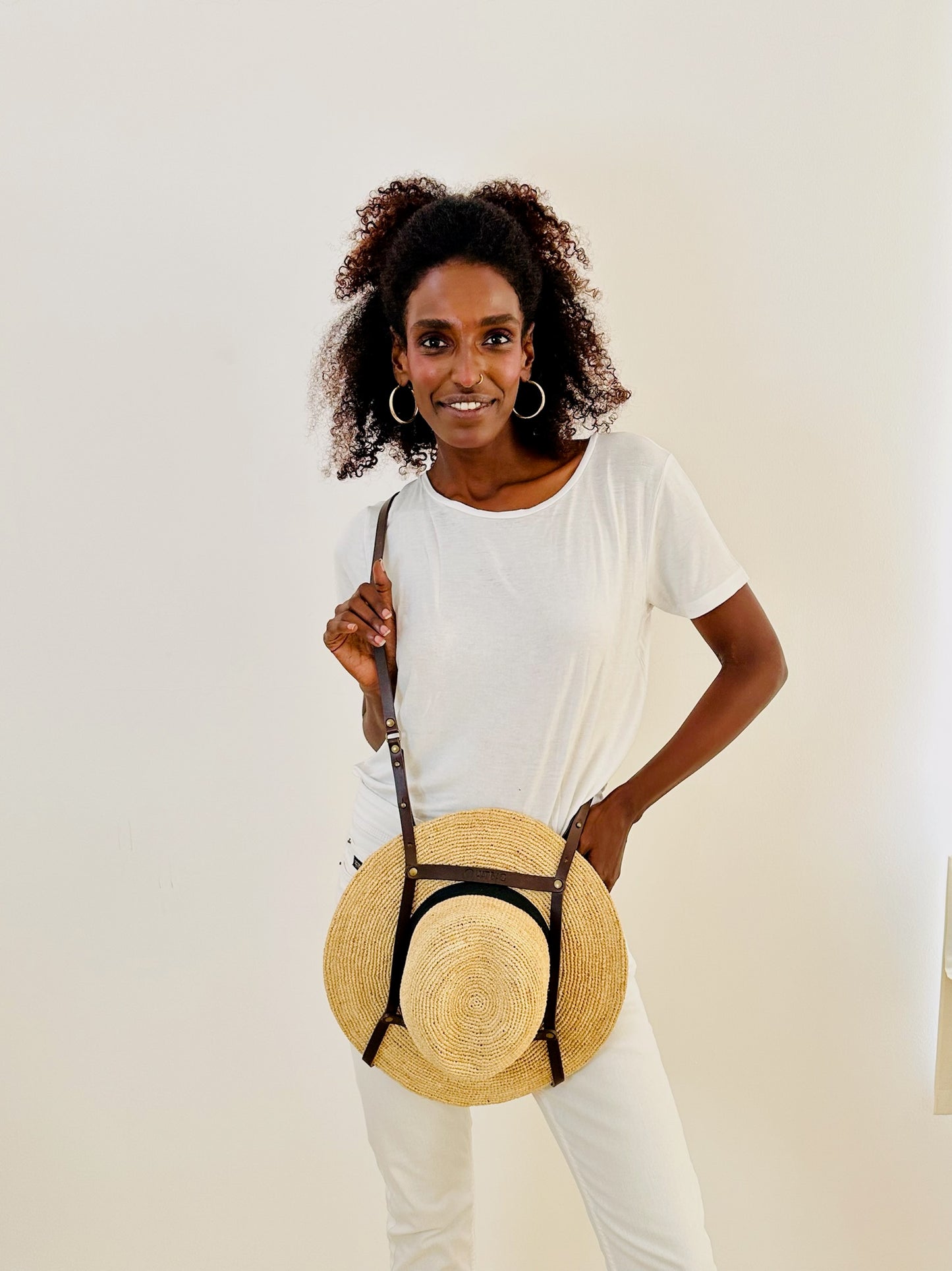 Hat Bag “Barcelona” : Porte Chapeau en cuir marron chocolat - Hat Bag Paris