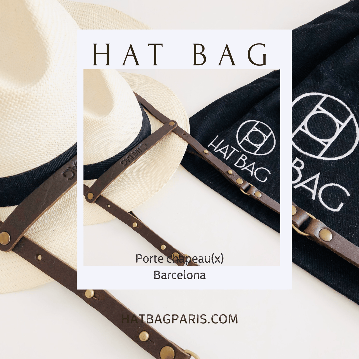 Hat Bag “Barcelona” : Porte Chapeau en cuir marron chocolat - Hat Bag Paris