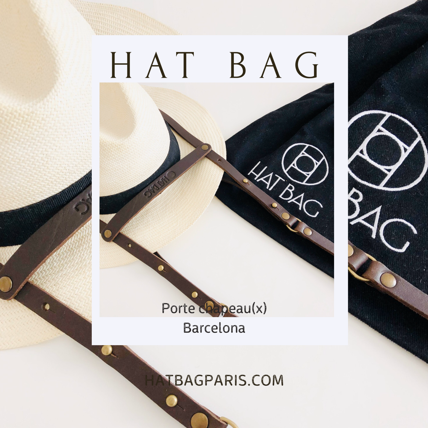 Hat Bag “Barcelona” en piel marrón "chocolate" - hat bag paris