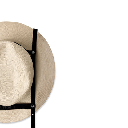 Porte Chapeau Hat Bag "Paris" en cuir noir et chainettes argent - hat bag paris