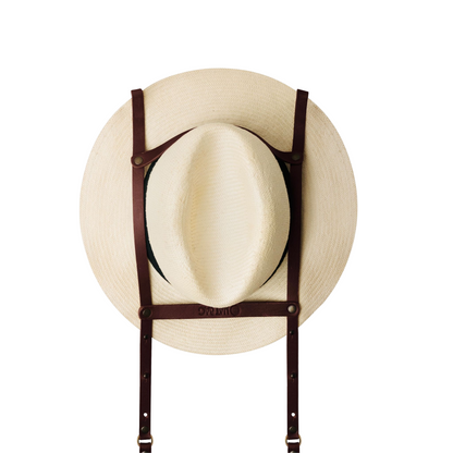 Porte Chapeau Hat Bag “Barcelona” en cuir marron "chocolat" - hat bag paris