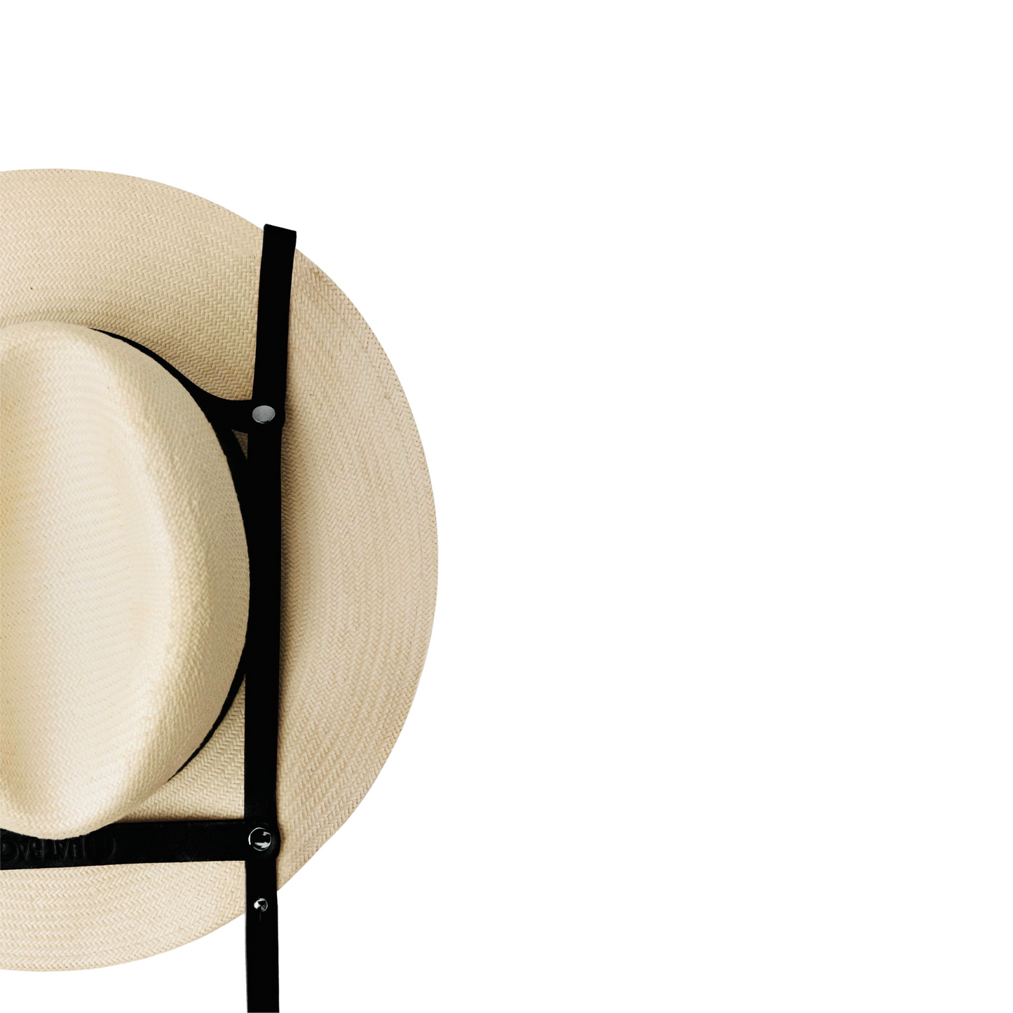 "Los Angeles" Hat Bag Hat Holder in black leather and adjustable black strap - hat bag paris