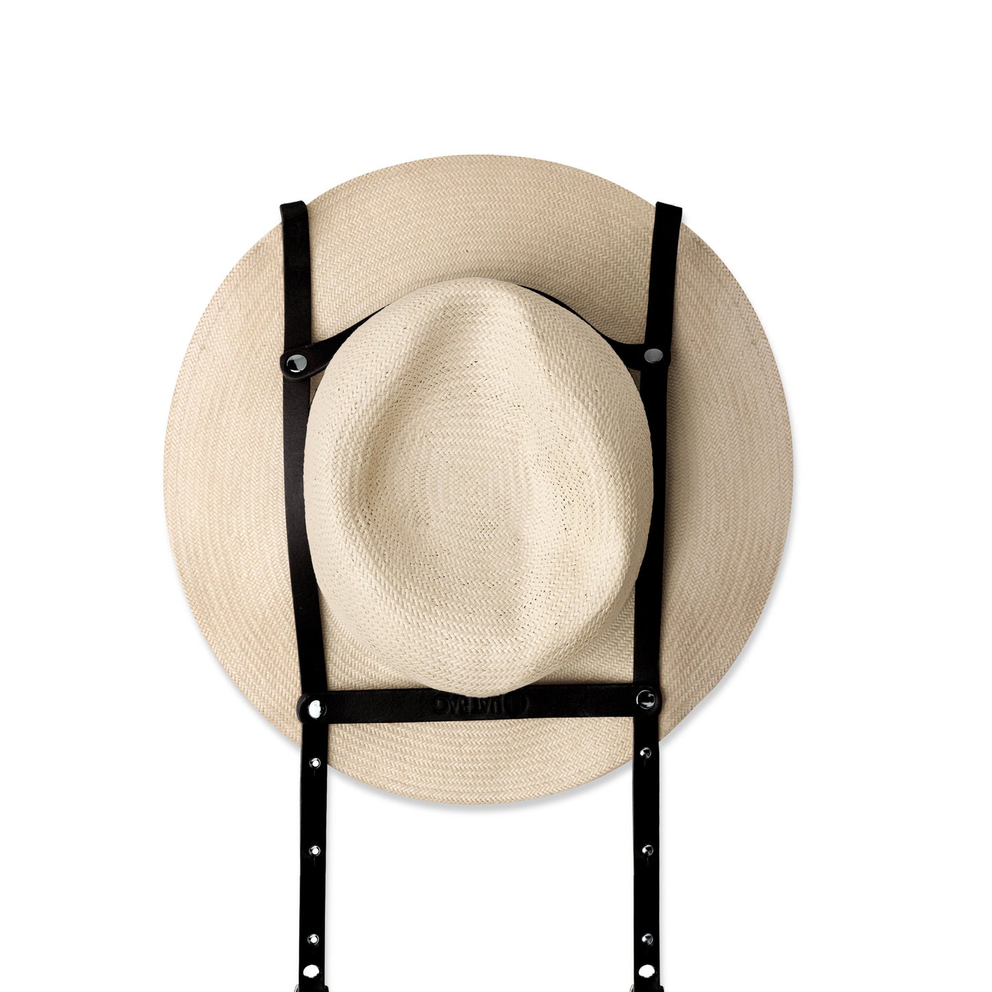 Hat Bag "New York" by Veronika Loubry: Hat bag in black leather and black leather strap - hat bag paris