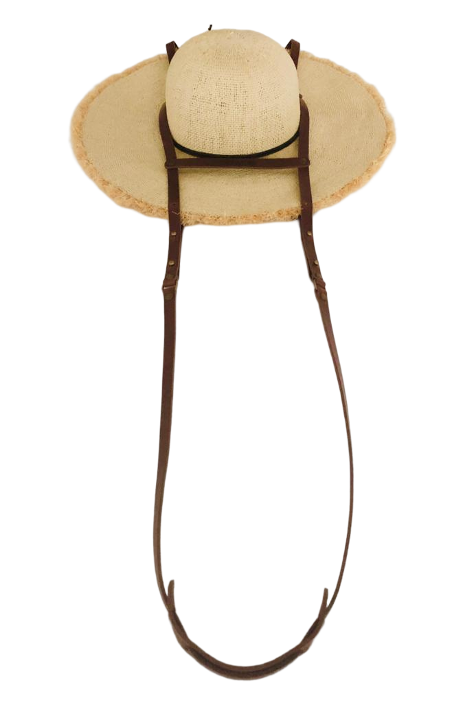 Hat Bag “Sevilla XL” hat holder in light brown leather (for large hats) - hat bag paris