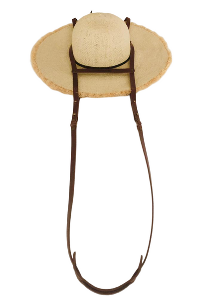 Huttasche „Sevilla XL“ Huttasche aus hellbraunem Leder (für große Hüte) - Huttasche paris