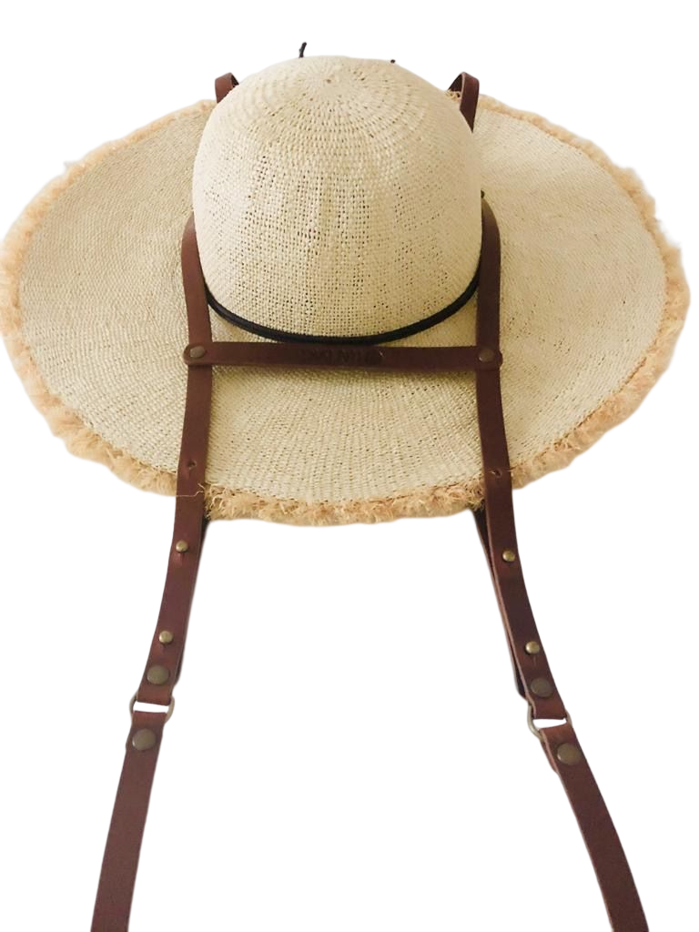 Hat Bag Portacappelli “Sevilla XL” in pelle marrone chiaro (per cappelli grandi) - hat bag paris